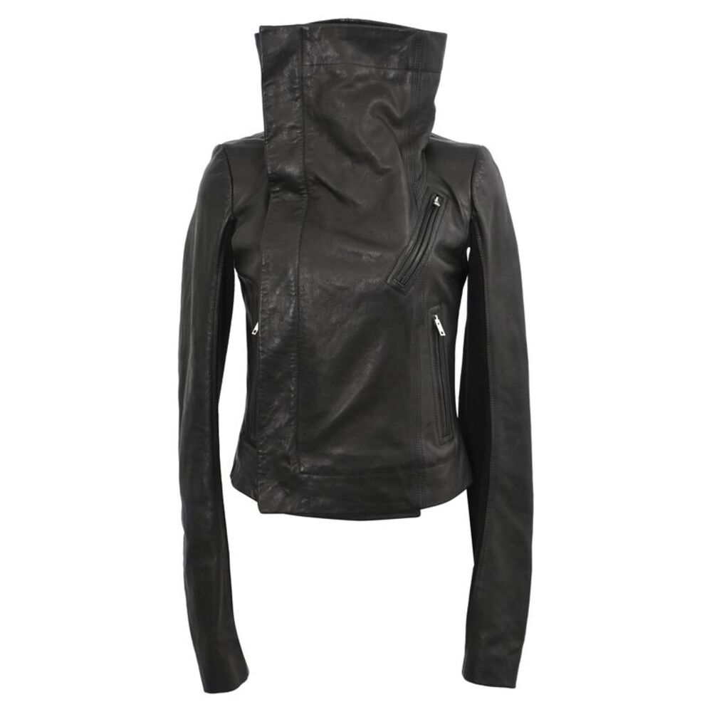 Rick Owens Naska Biker Jacket in Black Leather